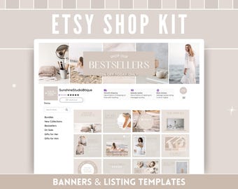 Etsy Shop Kit | Banner Kit | Etsy Shop Branding Kit | Etsy Shop Kit Aesthetic | Etsy Banner | Shop Banner | Branding Kit | Etsy Shop | Beige