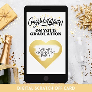 Carte de remise de diplôme numérique à gratter - Carte de remise de diplôme à gratter - Carte de remise de diplôme personnalisée surprise unique et amusante