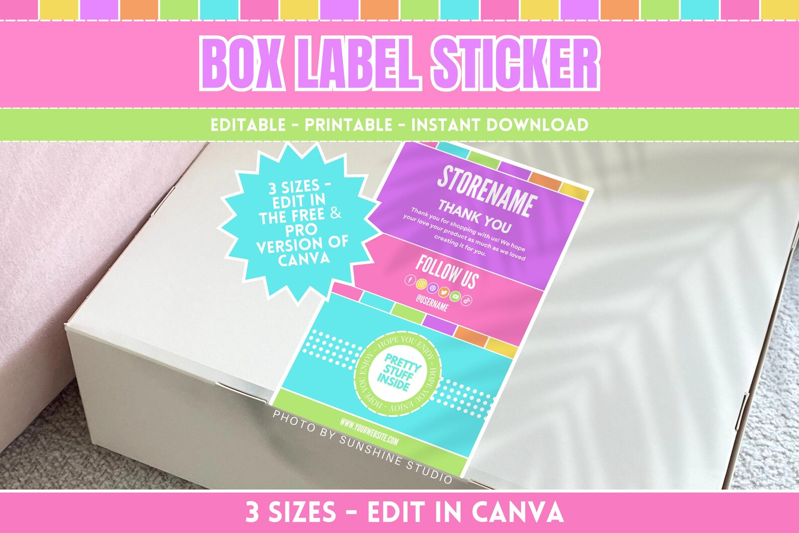 DIY Box Label Sticker Template - Box Seal Label Template for Fun ...