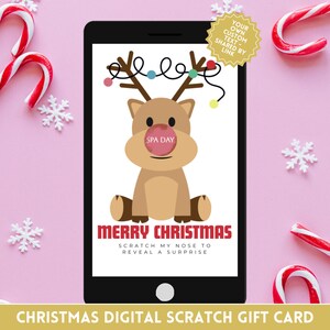 Carte numérique à gratter de Noël - Idée cadeau surprise amusante, parfaite pour un voyage, un concert, une journée au spa, un cadeau de Noël pour de l'argent