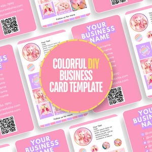 Sjabloon voor schattig visitekaartjes - perfect voor boetiek, mode, schoonheid, kapsalon, sieraden, kleding - bewerk in canvas - inclusief logo