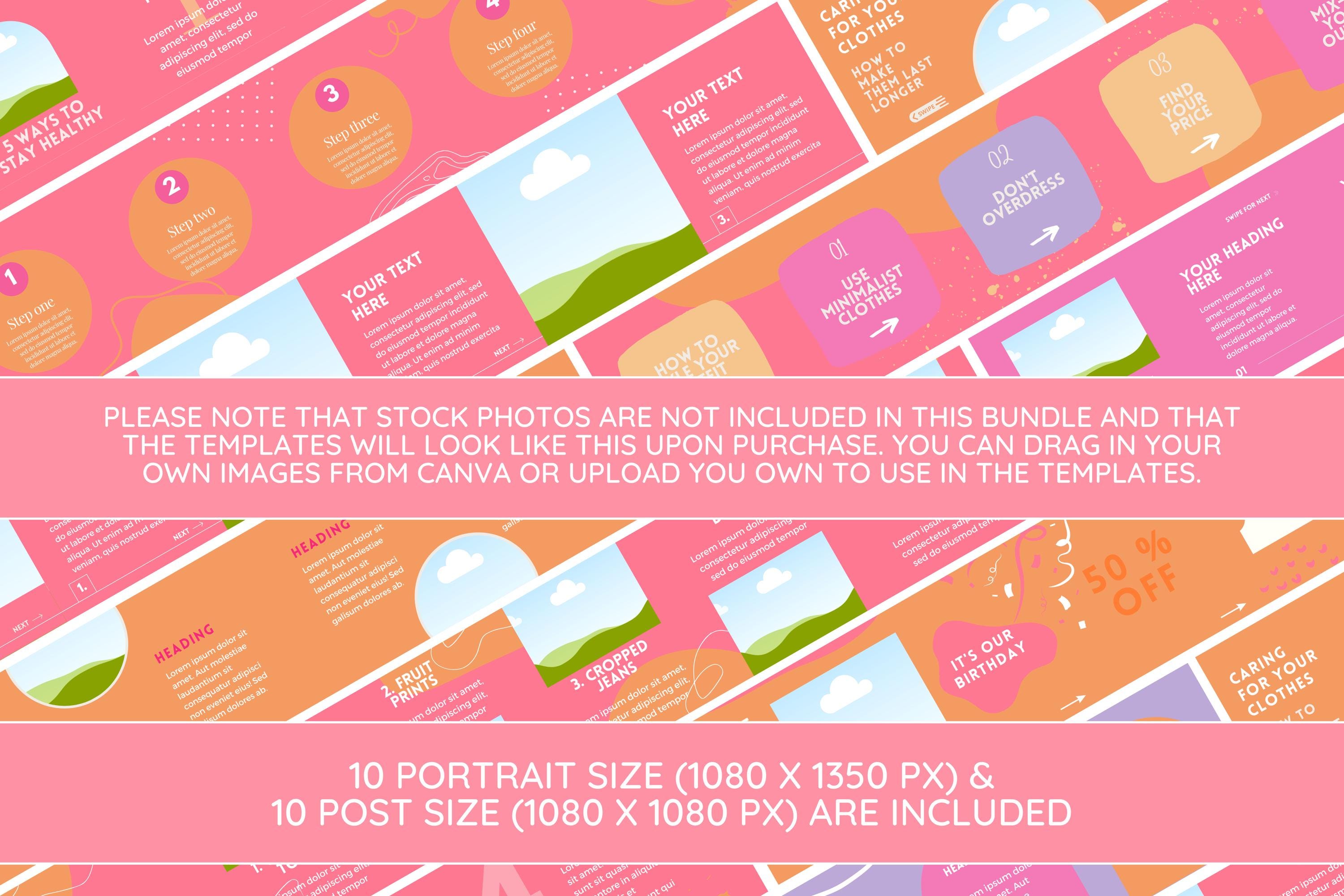 Seamless Instagram Carousel Bundle - Colorful and Fun Grid Template ...