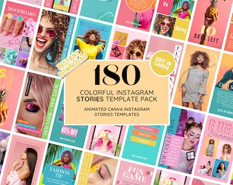 Paquete de plantillas de historias de Instagram: Kit de marca para redes sociales, ideal para moda, ropa, peluquerías, belleza y coaching. Edita en Canva.