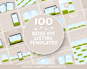 100 Etsy Listing Mockup Templates for Digital and Physical Products - Colorful Templates Perfect for Most Product Niches - Edit in Canva