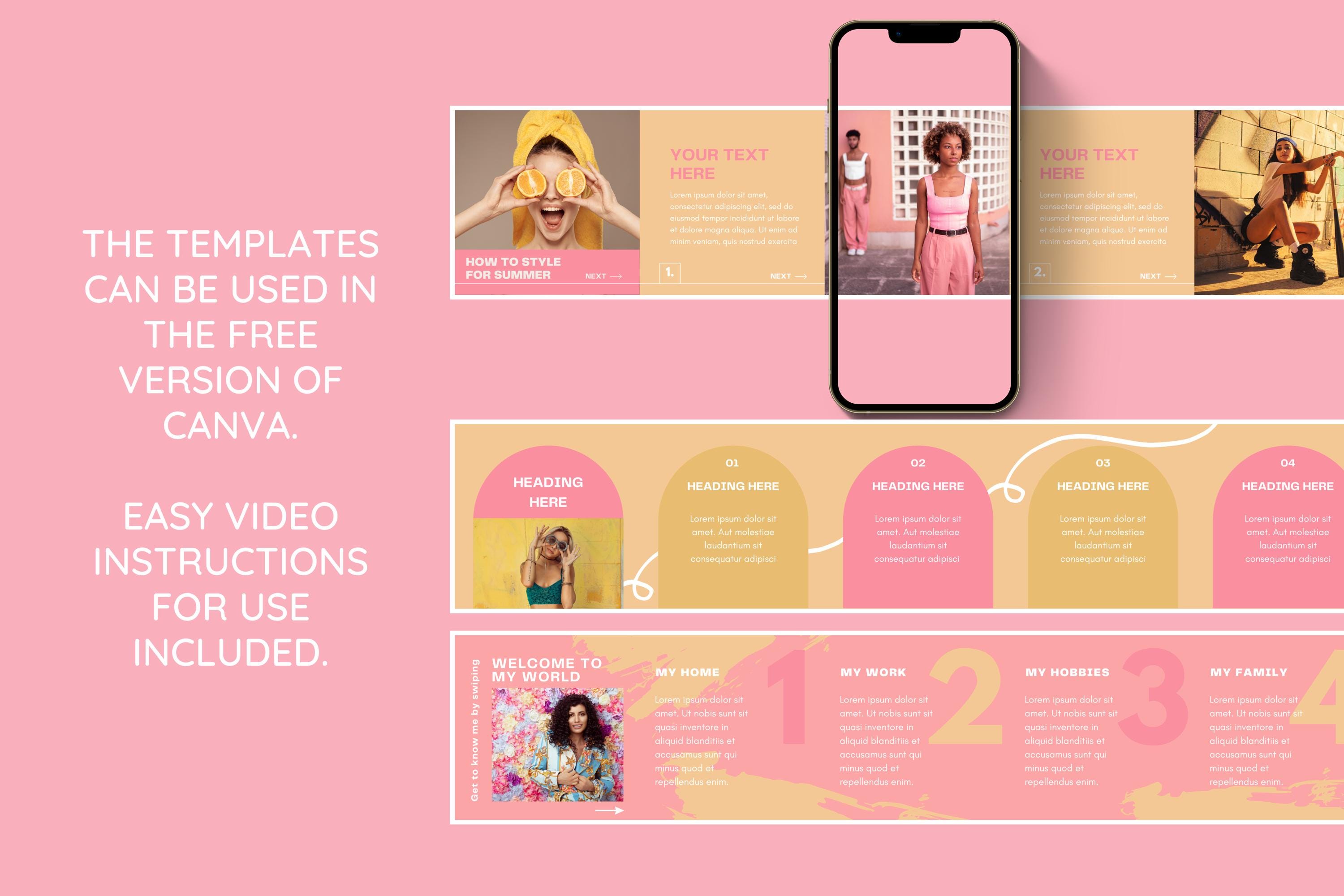 Cute Eye-catching Instagram Carousel Templates Perfect for Beauty ...