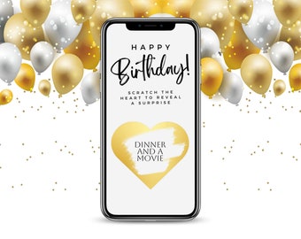 Birthday Surprise Scratch-Off Card - Ideal for Travel Adventures, Concert Nights and Spa Days! Elegant Personalized Gift Reveal Message