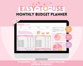 12-Month Budget Spreadsheet Planner: Track Your Income, Expenses, Debt and Savings with Google Sheets - Peach Candy Theme