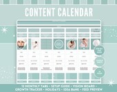 Social Media Content Planner - Organize and Boost Your Instagram Growth - Green Instagram Calendar for Google Sheets