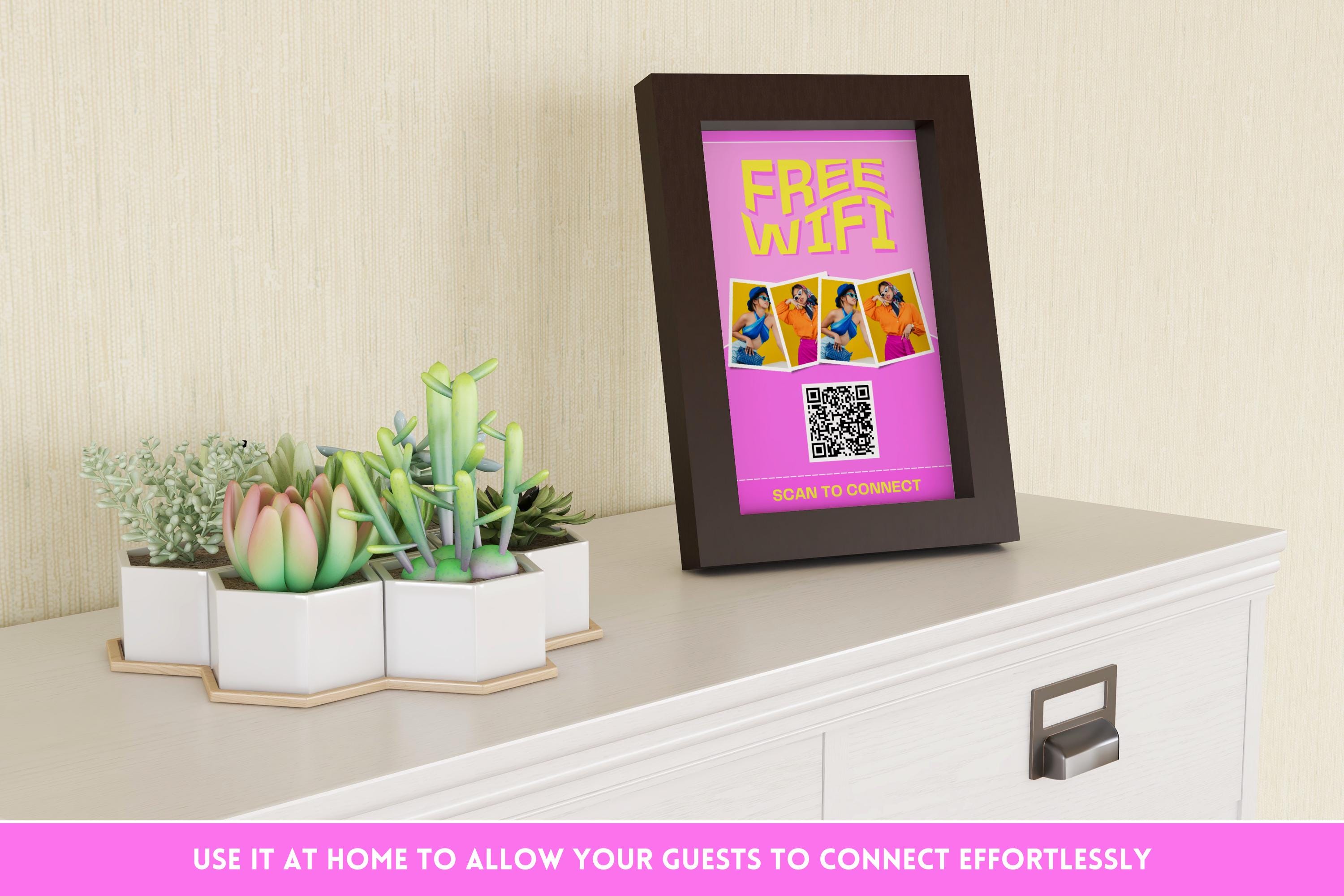 Wifi QR Code Sign - Cute Editable Wifi Password Sign - Printable and ...