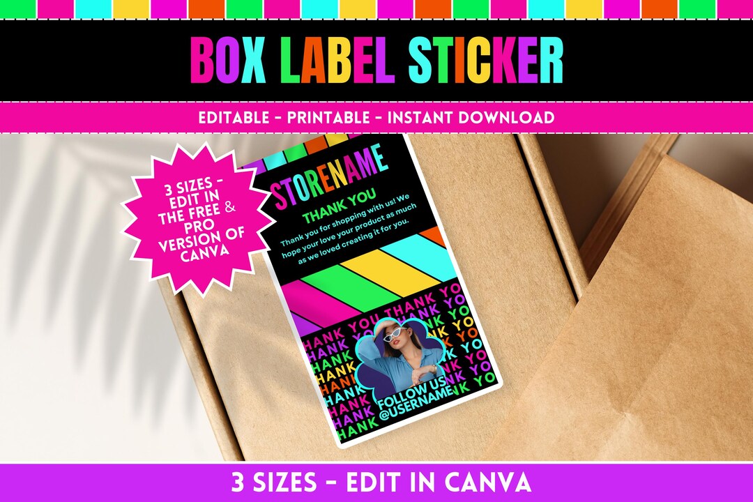 DIY Box Label Sticker Template - Box Seal Label Template for Fun ...