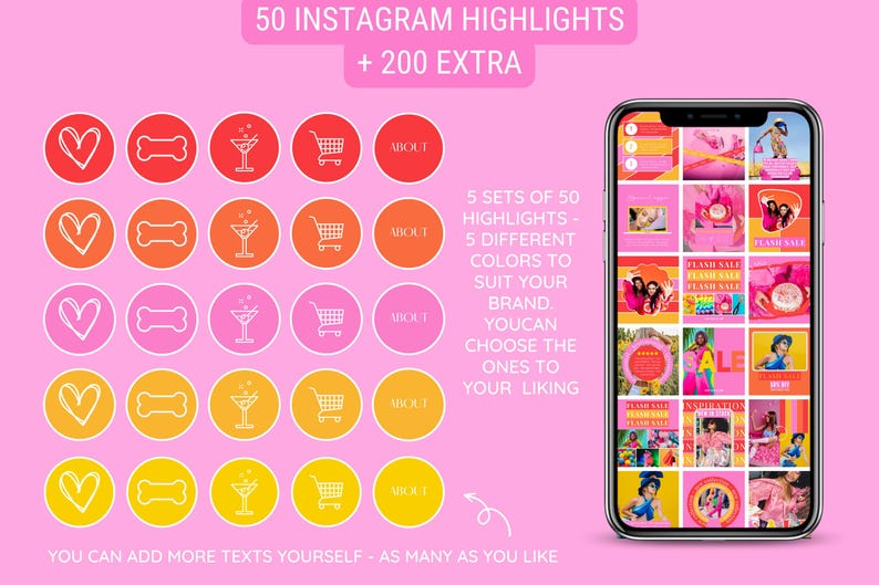 Instagram Template Bundle: Posts, Stories, Carousels, Quotes, Highlight Covers - Bright Colorful Social Media Branding Kit - Sunkissed Vibes image 7