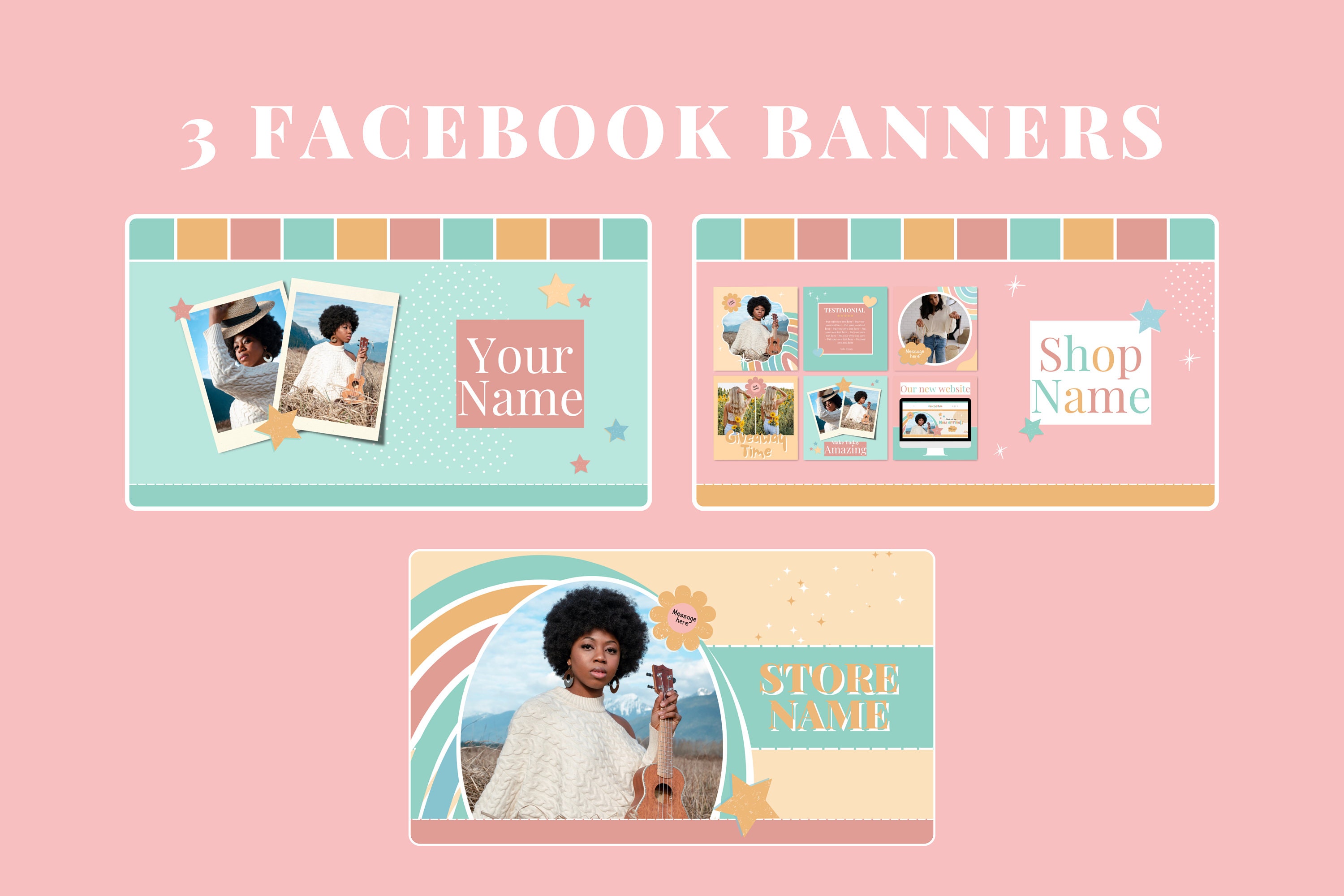 Süße Youtube Banner Vorlagen - Facebook Cover Vorlagen - Pinterest Banner  Set - Miniaturbilder - In Canva bearbeiten - Etsy Österreich, image size:3000x2000
