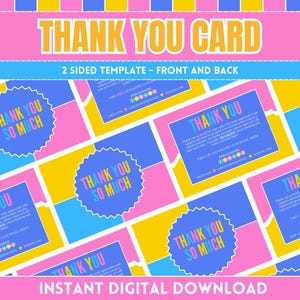 Tarjeta de agradecimiento empresarial: plantilla bonita para un empaque divertido - Tarjeta de inserción imprimible DIY - Editable en Canva
