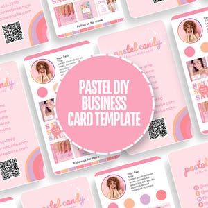 Pastell Visitenkarte Vorlage - Perfekt für Boutique, Mode, Beauty, Friseur, Schmuck, Kleidung - Bearbeiten Sie in Canva - Logo enthalten