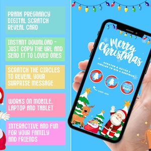 Carte à gratter pour faire-part de grossesse - Baby on the way - Révélation surprise numérique amusante de Noël - téléchargement immédiat