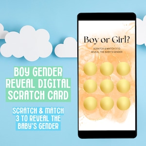 È un biglietto da grattare digitale per la rivelazione del genere di BOY: annuncio di download istantaneo - Abbina 3 per vincere!