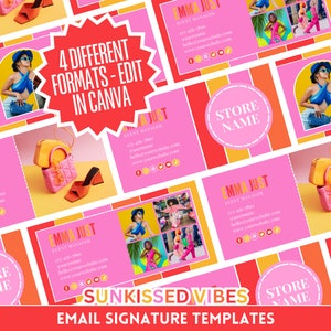 Buntes E-Mail-Signatur-Bundle - Set mit 4 bearbeitbaren E-Mail-Vorlagen - In Canva bearbeiten