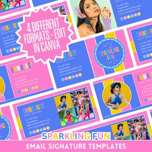 Buntes E-Mail-Signatur-Bundle - Set mit 4 bearbeitbaren E-Mail-Vorlagen - In Canva bearbeiten