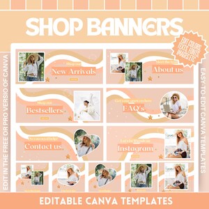 Shop Banner Template Bundle - Eye-Catching Design for Your Online Store - Pastel Store Banners - Edit in Canva