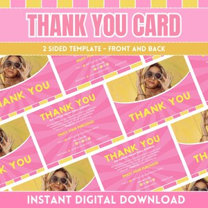 Tarjeta de agradecimiento empresarial: plantilla bonita para un empaque divertido - Tarjeta de inserción imprimible DIY - Editable en Canva