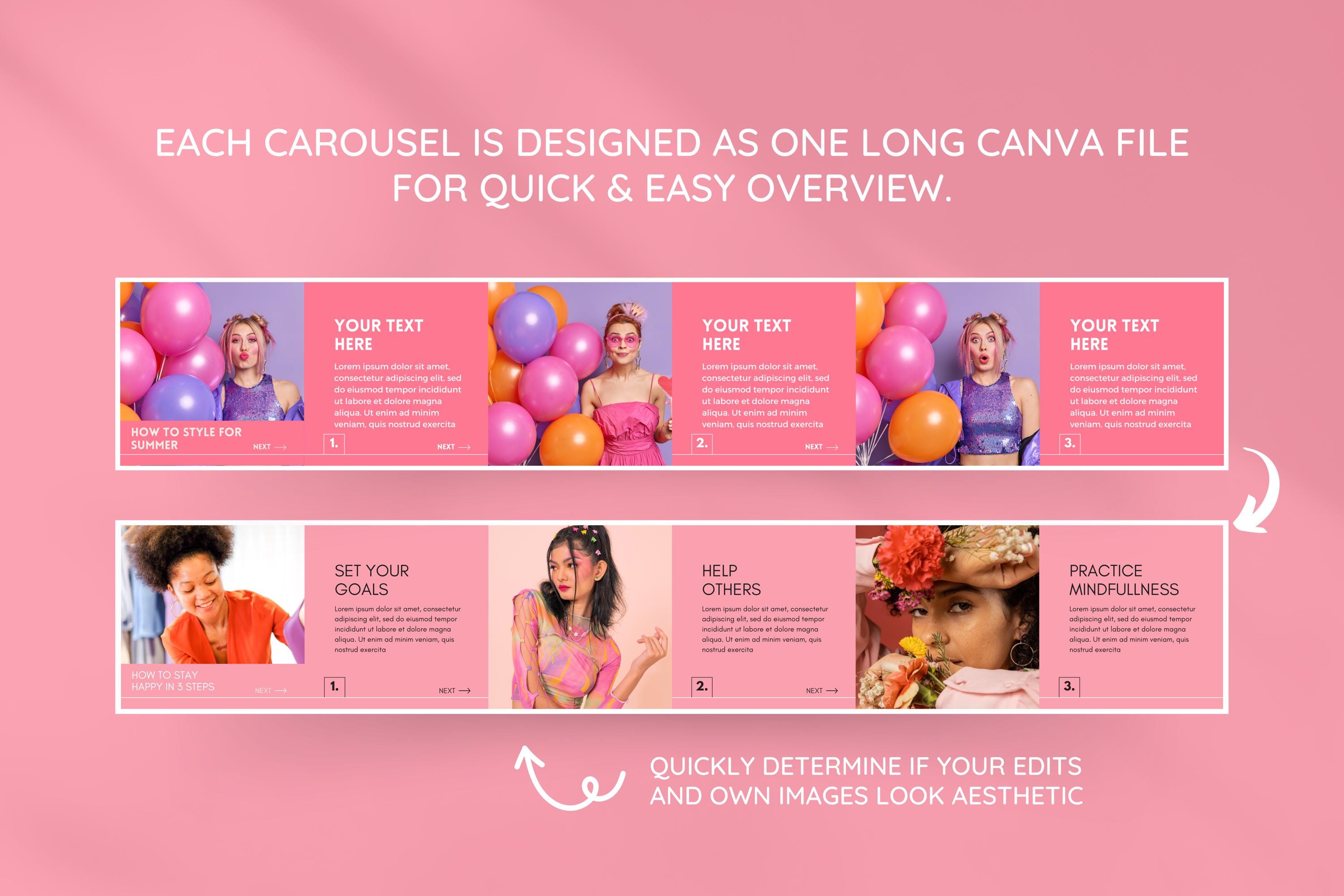 Seamless Instagram Carousel Bundle - Colorful and Fun Grid Template ...