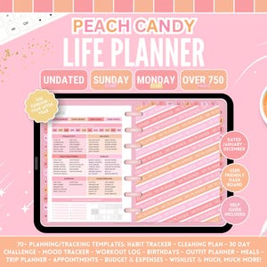 Life Digital Planner Perfect for Goodnotes and Notability - Hyperlinked, Dated and Undated,  Sunday and Monday Start