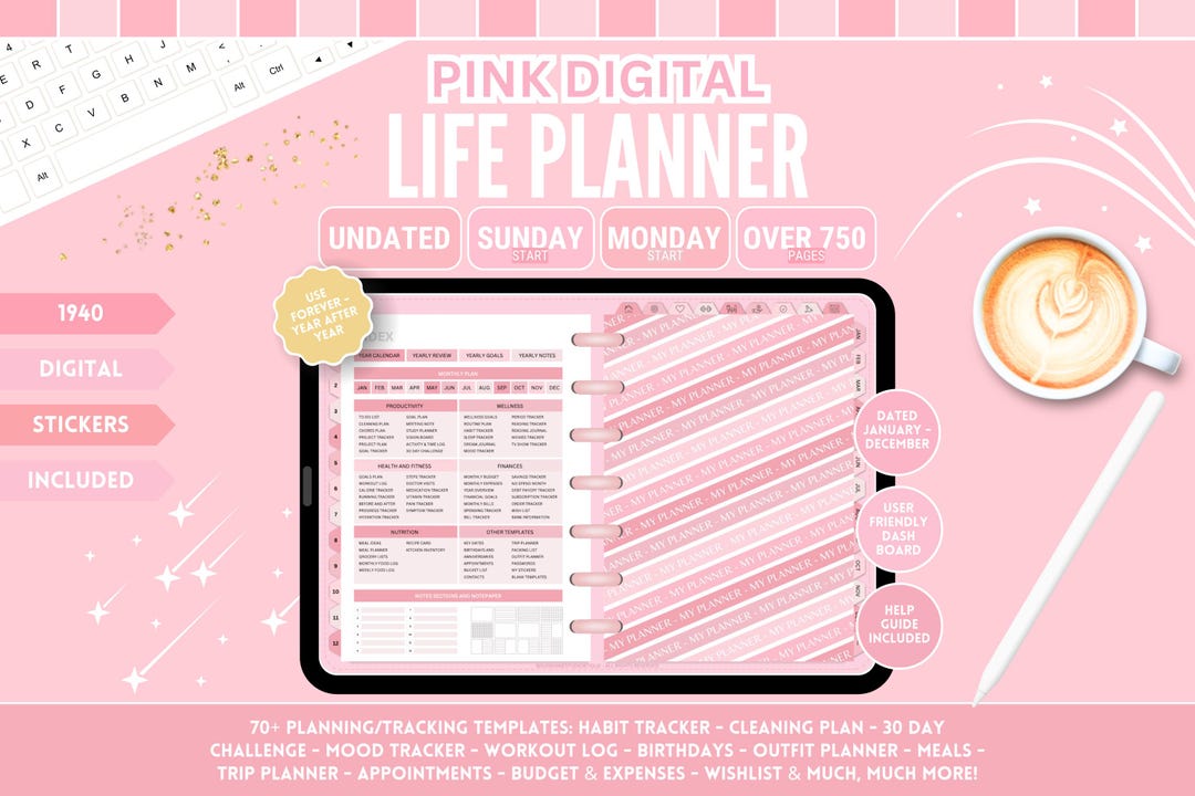 Pink Life Digital Planner Perfect for Goodnotes & Notability ...
