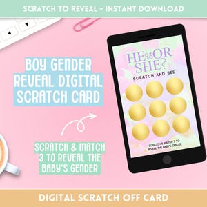 È un biglietto da grattare digitale per la rivelazione del genere di BOY: annuncio di download istantaneo - Abbina 3 per vincere!