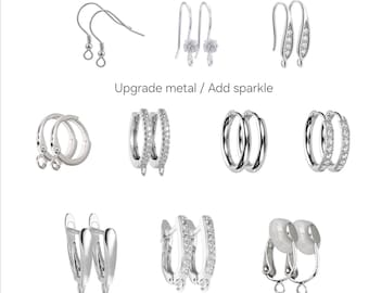 Upgrade Earring Findings | Sterling Silver, Gold Plated, Rhodium, Titanium, Clip-On