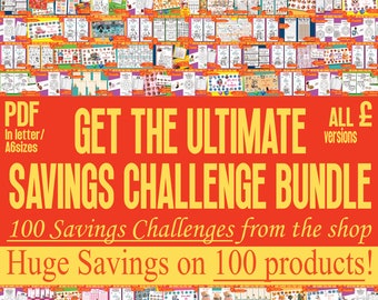 Ultimate Savings Challenges Bundle Printables 100 | A6; 7,5x15 cm; A4 size | Envelope Tracker | PDF | Digital | INSTANT Download 100P