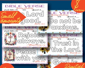 Bible Verse Savings Challenges Color and Save Printables 100D | Fits A6 Binder | Envelope Tracker | PDF | Digital | INSTANT Download 047D