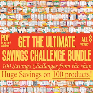 Paquete de desafíos de ahorro definitivos Imprimibles y juegos 120+ / A6, tamaño carta / Seguimiento de sobres / PDF / Digital / Descarga INSTANTÁNEA 100D