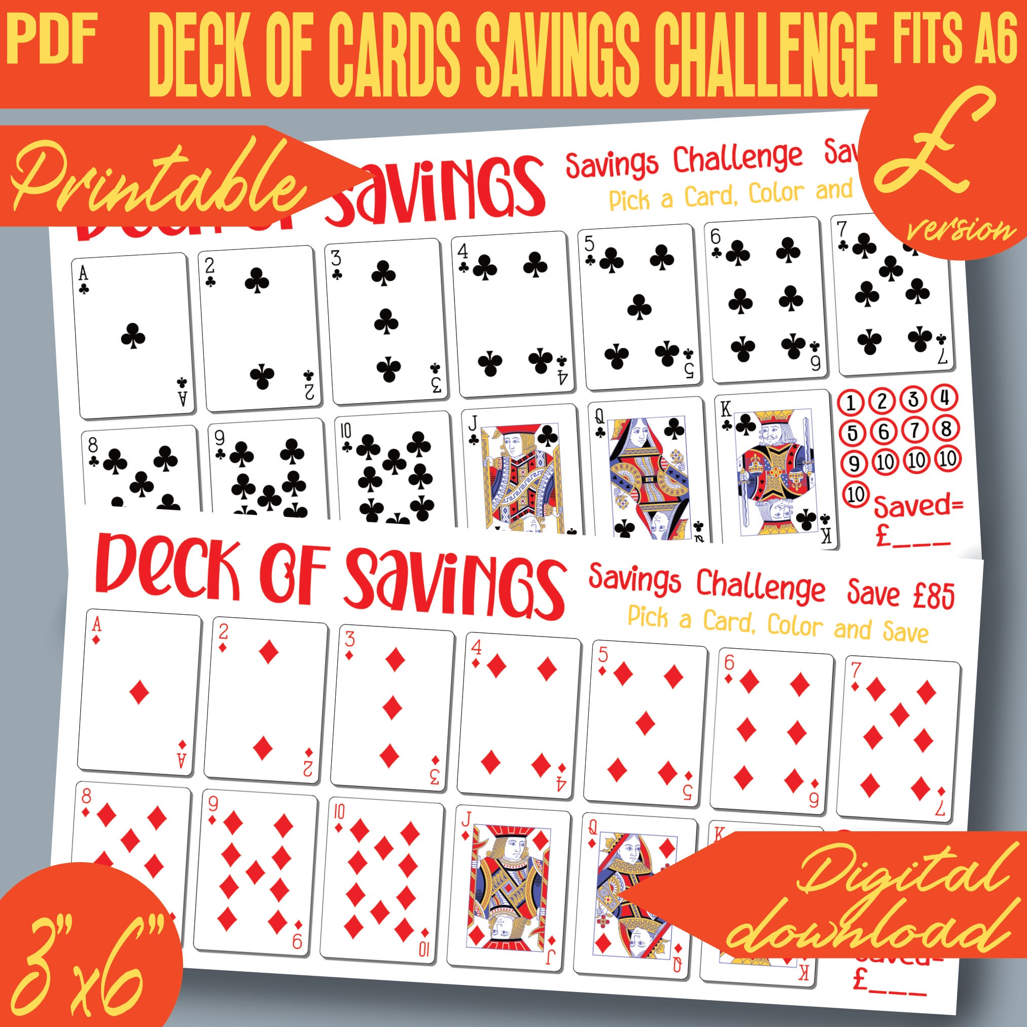 Deckula Card.pdf Cards Savings Challenge Deck of Cards Color and Save Mini Printable ...