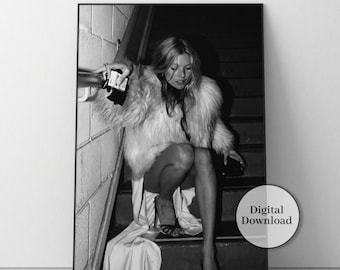 Kate Moss, Digital Download, Party, Art, Black and White