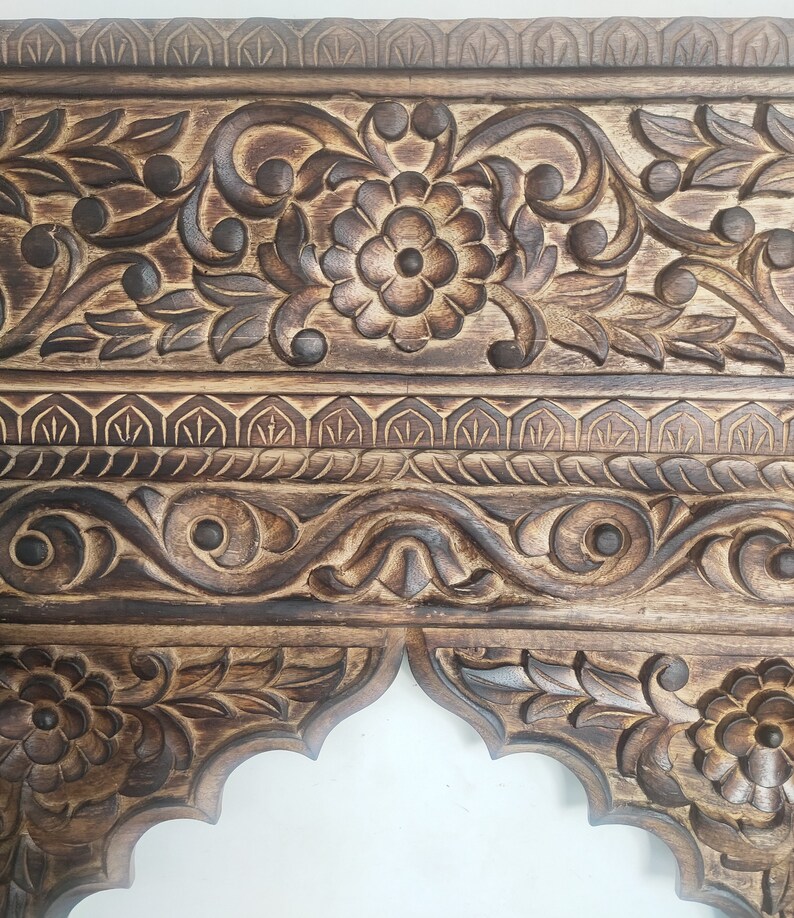 Arabic King Size Headboard Hand Carved Mango Wood Victoria Etsy
