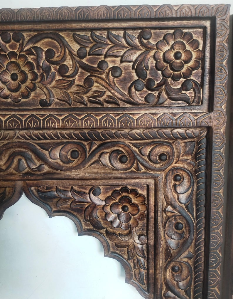Arabic King Size Headboard Hand Carved Mango Wood Victoria Etsy