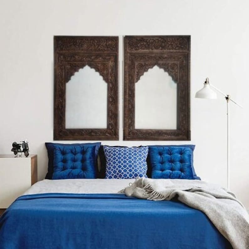 Arabic King Size Headboard Hand Carved Mango Wood Victoria Etsy