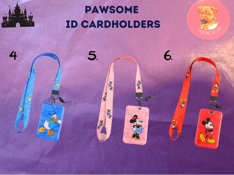 Ensemble porte-cartes d'identité et tour de cou Disney, tour de cou Mickey Mouse, porte-badge Disney, tour de cou personnage, cadeau Disney image 3