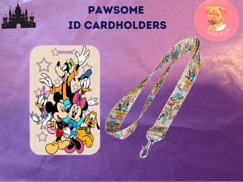 Ensemble porte-cartes d'identité et tour de cou Disney, tour de cou Mickey Mouse, porte-badge Disney, tour de cou personnage, cadeau Disney image 6