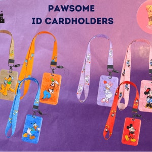 Ensemble porte-cartes d'identité et tour de cou Disney, tour de cou Mickey Mouse, porte-badge Disney, tour de cou personnage, cadeau Disney image 1