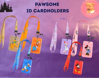 Disney ID Card Holder and Lanyard Set, Mickey Mouse Lanyard, Disney Badge Holder, Character Lanyard, Disney Gift