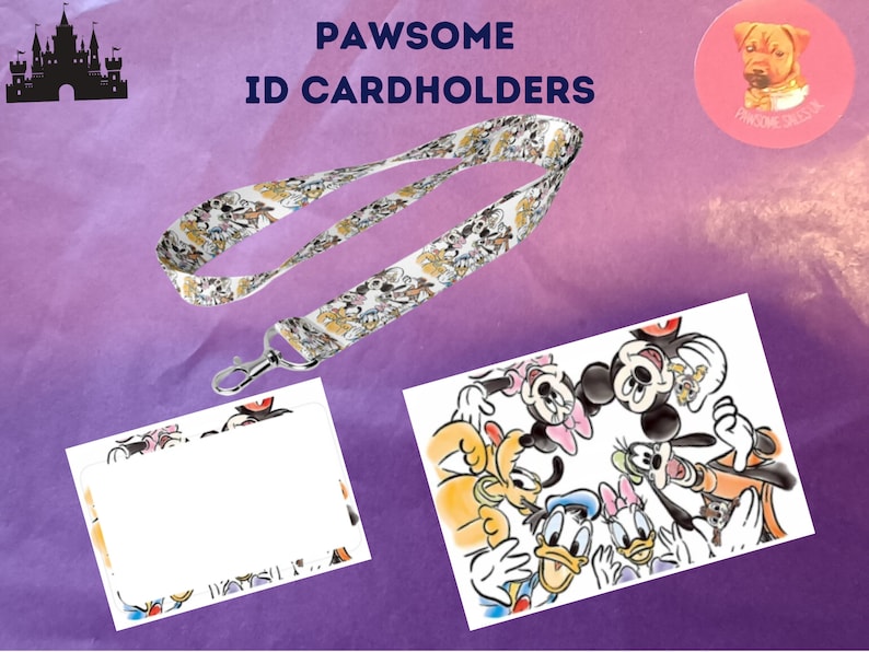 Ensemble porte-cartes d'identité et tour de cou Disney, tour de cou Mickey Mouse, porte-badge Disney, tour de cou personnage, cadeau Disney image 7