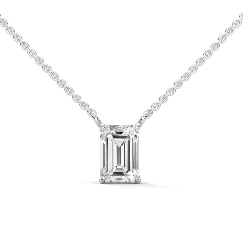 "Find the perfect engagement emerald lab diamond necklace online."