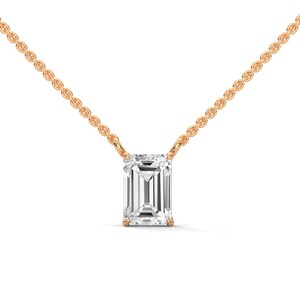 "Shop emerald lab diamond engagement necklaces online for the perfect gift."