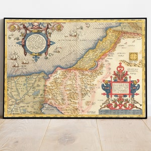 Beautiful Vintage Map of Palestine 1579 | Old Map Print | Vintage Wall Art | Interior Design Ideas