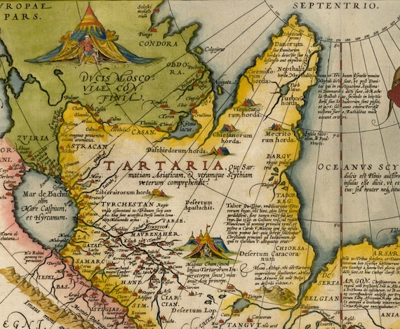 Beautiful Vintage Map of Tartaria 1570 | Old Map Print | Vintage Wall Art | Interior Design Ideas - Etsy Norway