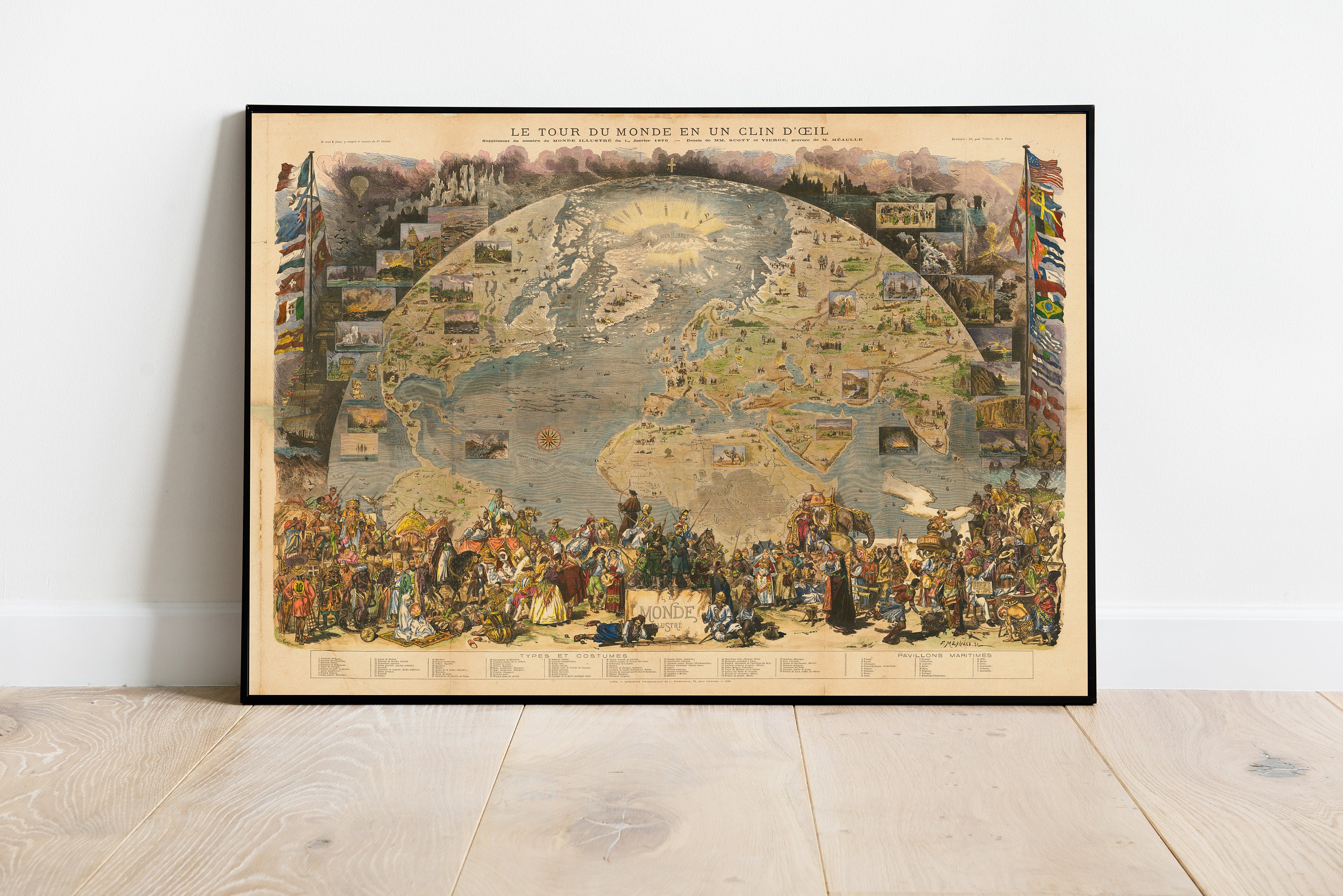 World map wall art 1565 dorm decor Poster by FrenchFineArt