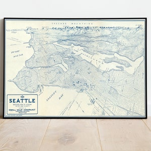 Alte Karte von Seattle Washington 1925 Vintage Karte | Vintage Poster Wand Kunstdruck | Wandkarte Druck | Alte Karte Print
