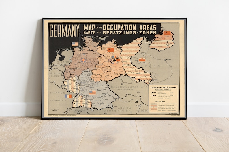 Germany World War 2 Map Print| Poster Print| WW2 Maps| Canvas Art| War ...