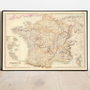 France map - Old map of France - Carte de la France - Old map by Fullarton